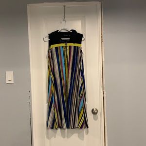 Nina Leonard, Sleeveless, Printed, Trapeze Dress